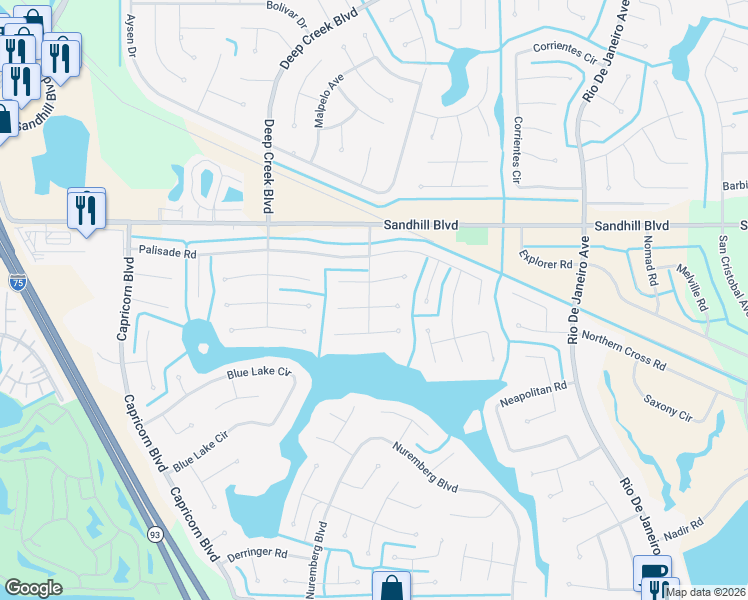 map of restaurants, bars, coffee shops, grocery stores, and more near 25351 Narwhal Lane in Punta Gorda