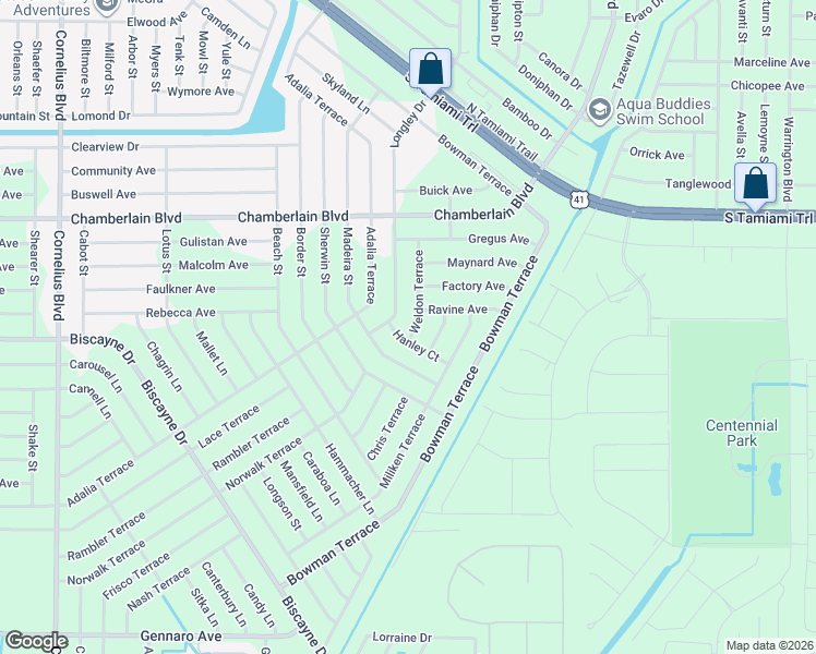 map of restaurants, bars, coffee shops, grocery stores, and more near 1122 Weldon Terrace in Port Charlotte