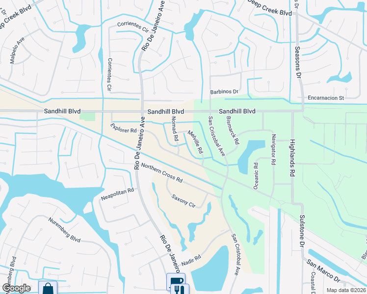 map of restaurants, bars, coffee shops, grocery stores, and more near 1103 Melville Road in Punta Gorda