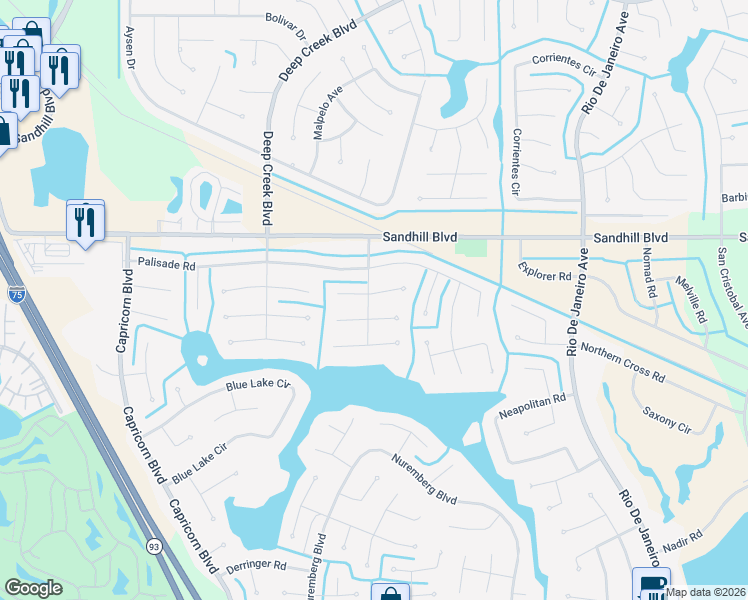 map of restaurants, bars, coffee shops, grocery stores, and more near 25365 Narwhal Lane in Punta Gorda
