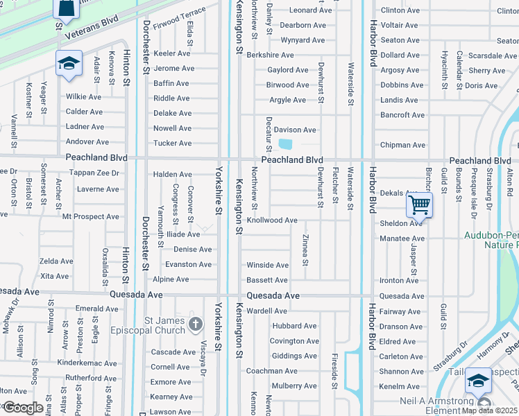 map of restaurants, bars, coffee shops, grocery stores, and more near 1098 Northview Street in Port Charlotte
