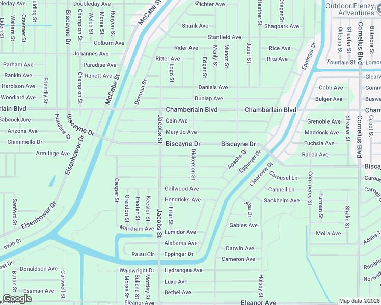 map of restaurants, bars, coffee shops, grocery stores, and more near 1089 Dickerson Street in Port Charlotte