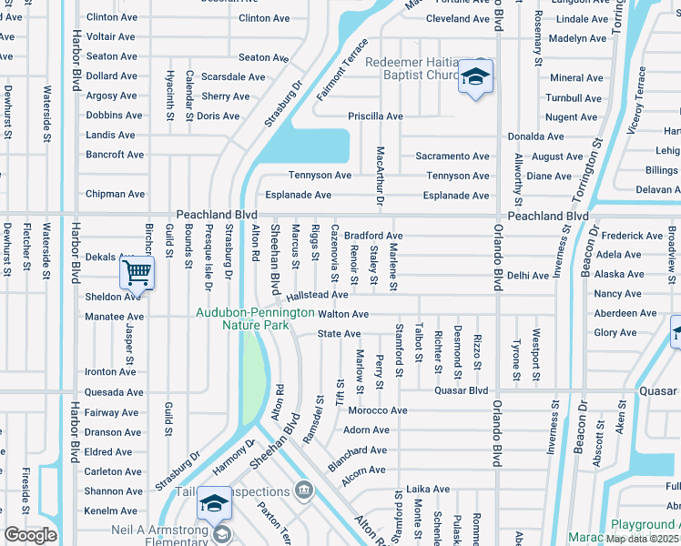 map of restaurants, bars, coffee shops, grocery stores, and more near 1088 Cazenovia Street in Port Charlotte