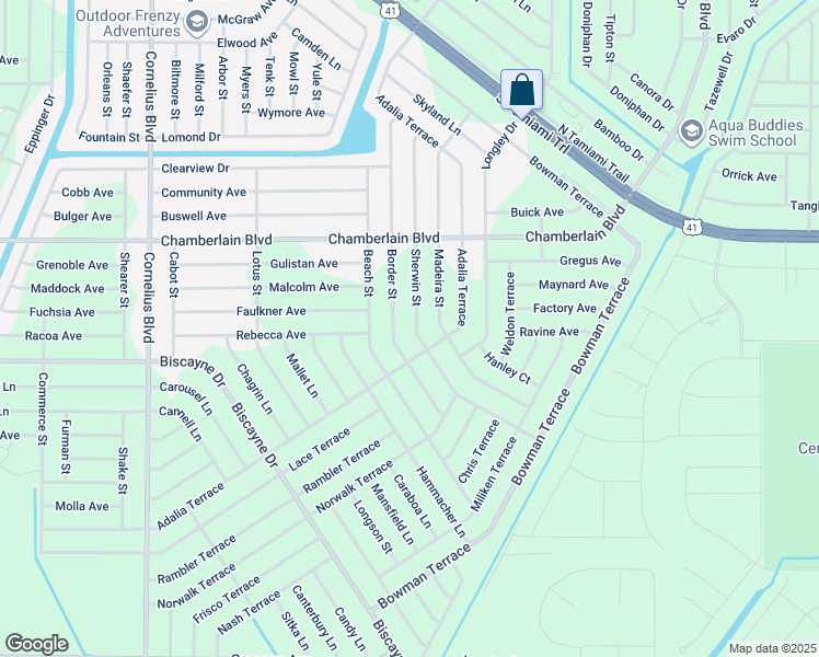 map of restaurants, bars, coffee shops, grocery stores, and more near 1120 Border Street in Port Charlotte