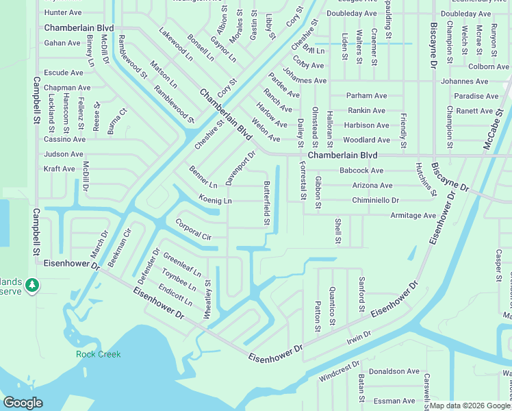 map of restaurants, bars, coffee shops, grocery stores, and more near 1192 Butterfield Street in Port Charlotte