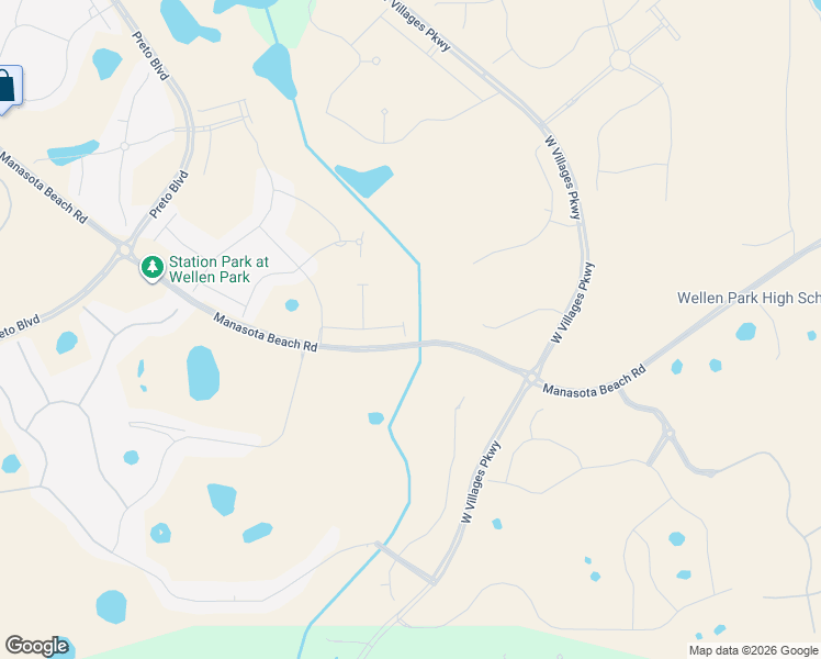 map of restaurants, bars, coffee shops, grocery stores, and more near 18800 West Villages Parkway in Venice