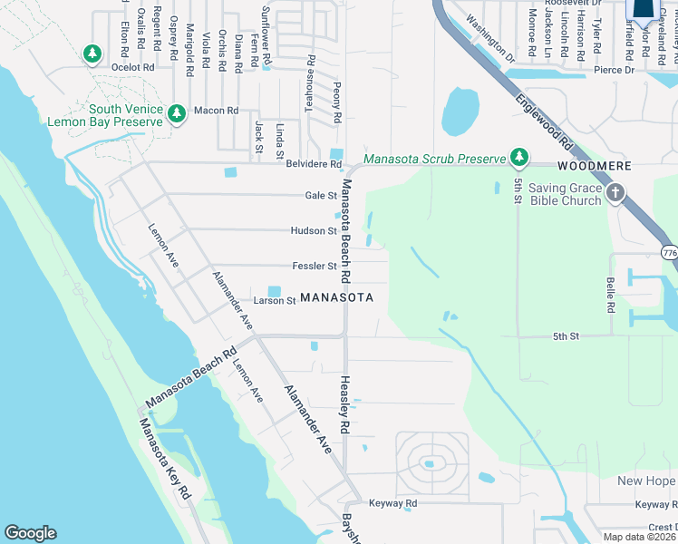 map of restaurants, bars, coffee shops, grocery stores, and more near 2480 Manasota Beach Road in Englewood