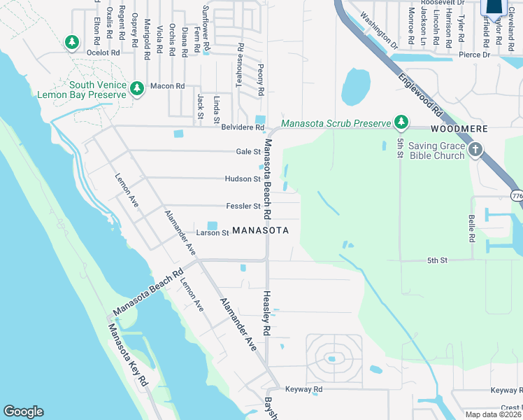 map of restaurants, bars, coffee shops, grocery stores, and more near 2480 Manasota Beach Road in Englewood