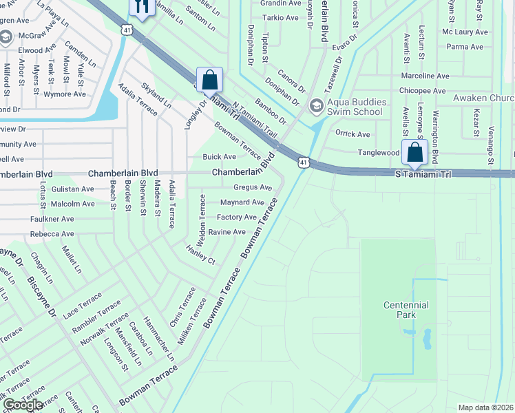 map of restaurants, bars, coffee shops, grocery stores, and more near 15571 Maynard Avenue in Port Charlotte