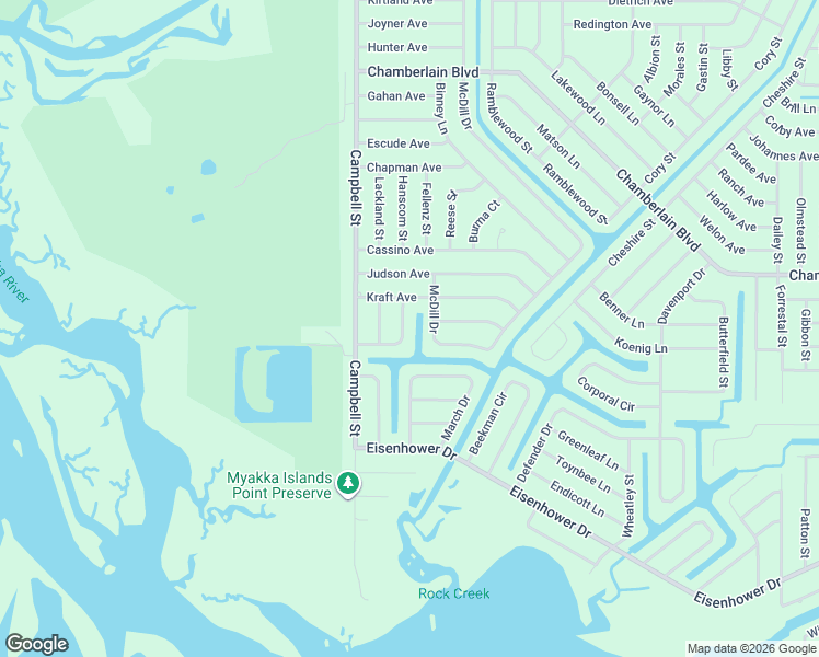 map of restaurants, bars, coffee shops, grocery stores, and more near 1070 General Street in Port Charlotte