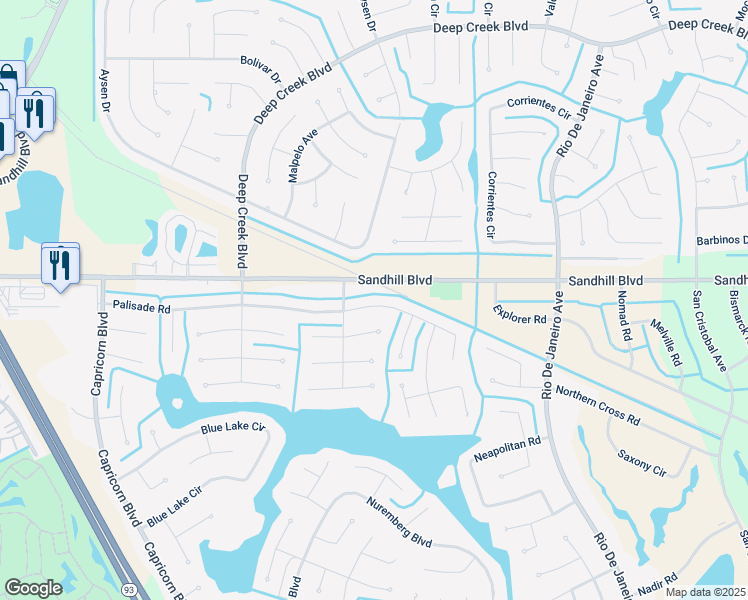 map of restaurants, bars, coffee shops, grocery stores, and more near 25404 Palisade Road in Punta Gorda