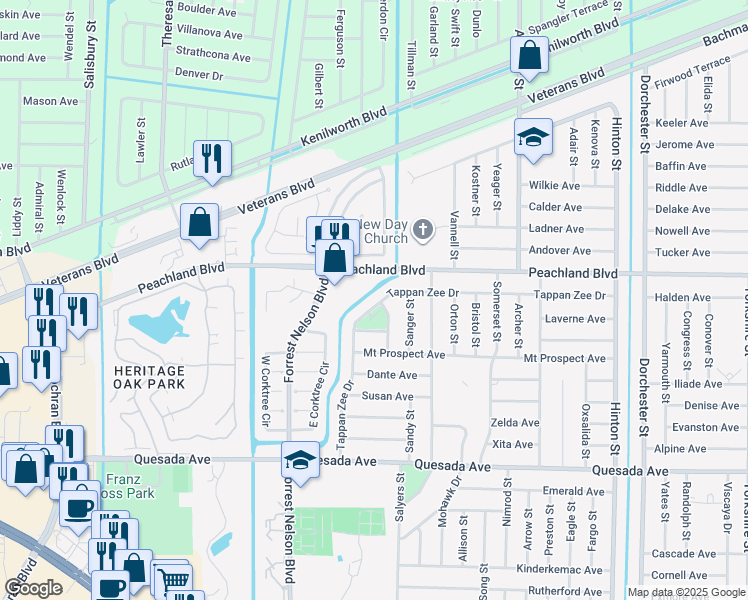 map of restaurants, bars, coffee shops, grocery stores, and more near 20288 Tappan Zee Drive in Port Charlotte