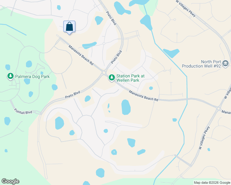 map of restaurants, bars, coffee shops, grocery stores, and more near 18800 West Villages Parkway in Venice
