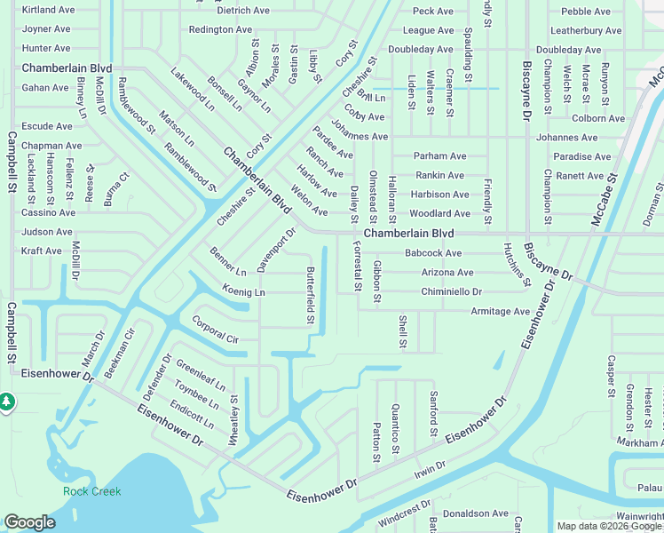 map of restaurants, bars, coffee shops, grocery stores, and more near 1070 Rhinelander Street in Port Charlotte
