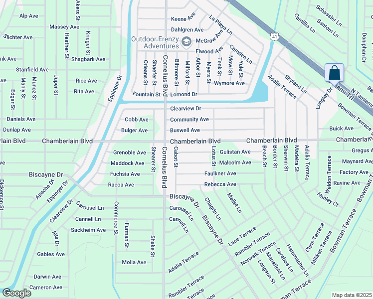 map of restaurants, bars, coffee shops, grocery stores, and more near 15073 Chamberlain Boulevard in Port Charlotte
