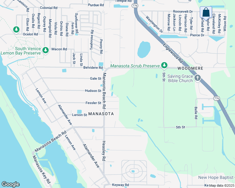 map of restaurants, bars, coffee shops, grocery stores, and more near 2625 Manasota Beach Road in Englewood