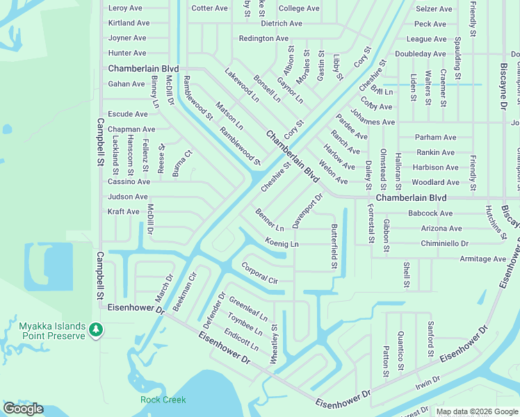 map of restaurants, bars, coffee shops, grocery stores, and more near 1117 Longacre Terrace in Port Charlotte