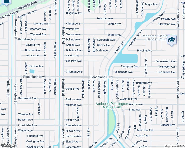 map of restaurants, bars, coffee shops, grocery stores, and more near 521 Bounds Street in Port Charlotte