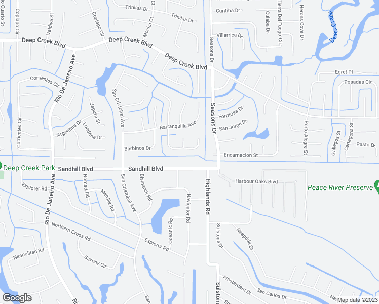 map of restaurants, bars, coffee shops, grocery stores, and more near 553 San Ambrosio Street in Punta Gorda