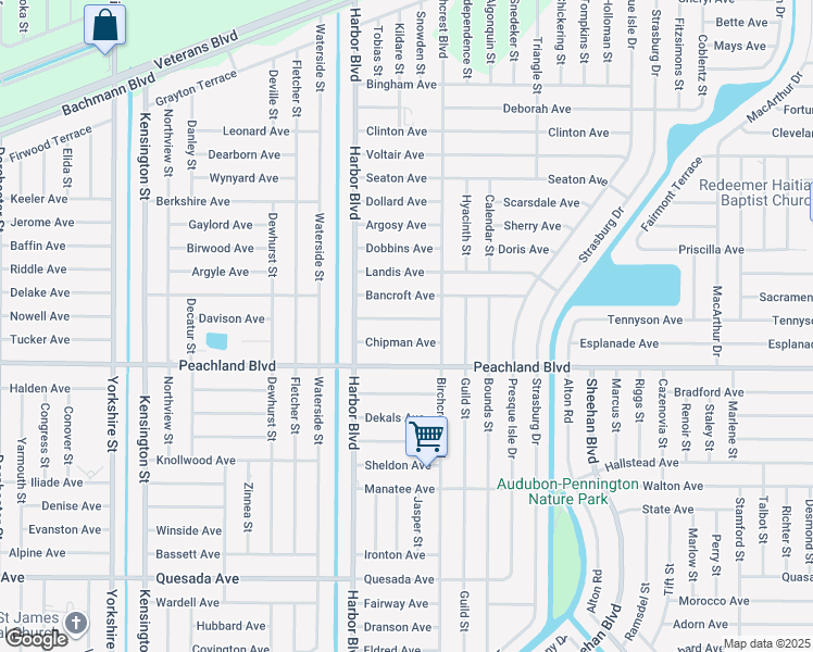 map of restaurants, bars, coffee shops, grocery stores, and more near 21499 Webbwood Avenue in Port Charlotte