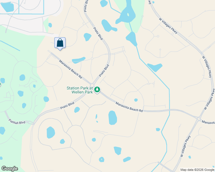 map of restaurants, bars, coffee shops, grocery stores, and more near 18800 West Villages Parkway in Venice
