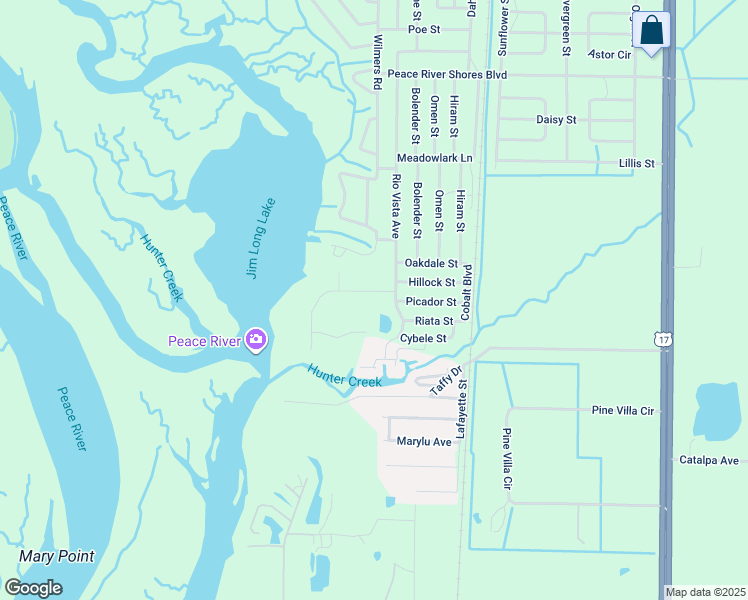 map of restaurants, bars, coffee shops, grocery stores, and more near 500 Woodstork Lane in Punta Gorda