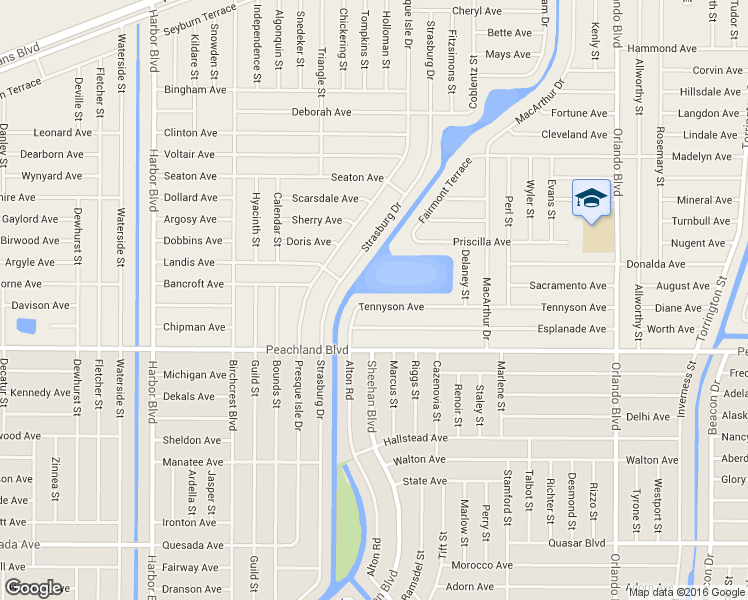 map of restaurants, bars, coffee shops, grocery stores, and more near 22242 Tennyson Avenue in Port Charlotte