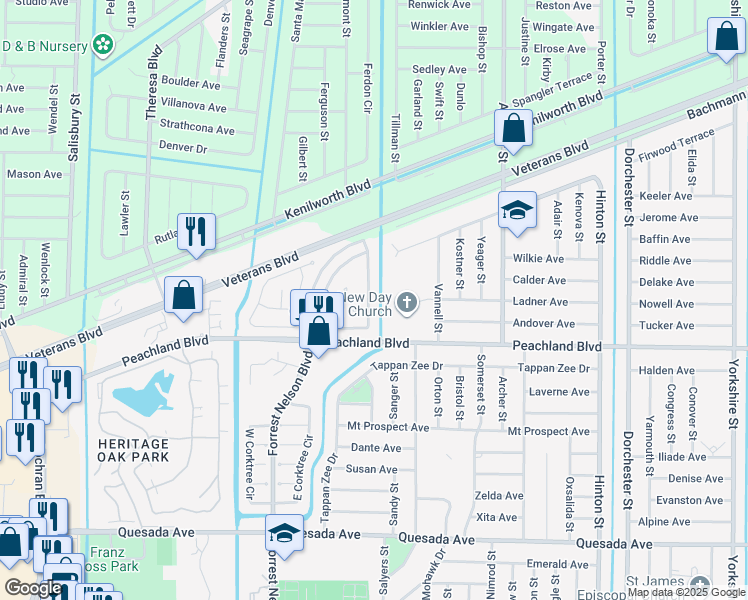 map of restaurants, bars, coffee shops, grocery stores, and more near 460 Rose Apple Circle in Port Charlotte
