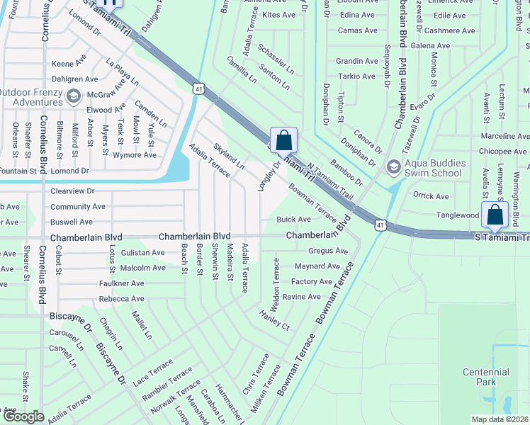 map of restaurants, bars, coffee shops, grocery stores, and more near 487 Longley Drive in Port Charlotte