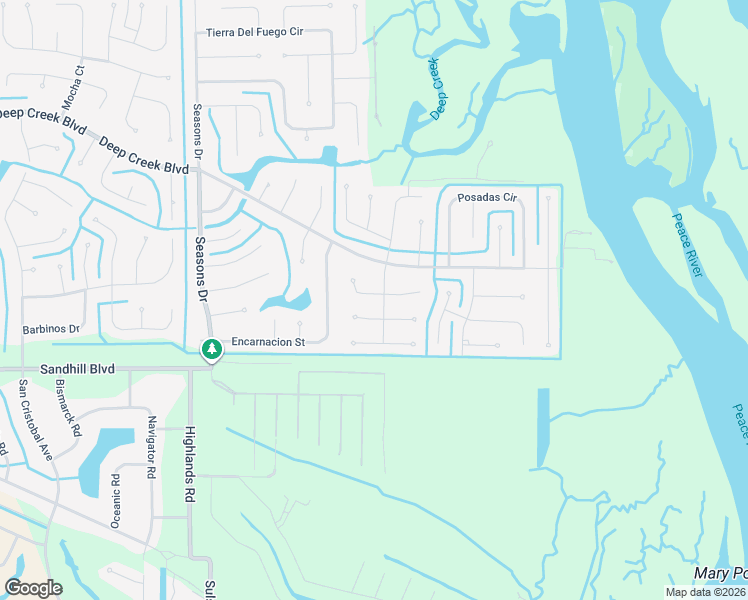 map of restaurants, bars, coffee shops, grocery stores, and more near 27260 Oruro Drive in Punta Gorda