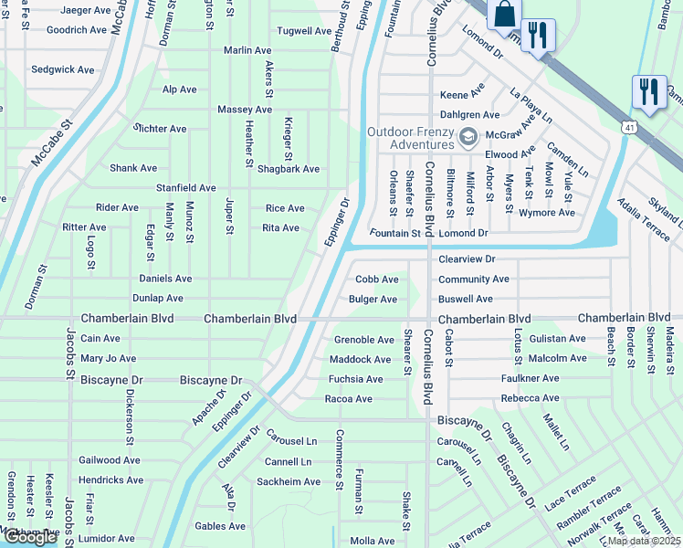 map of restaurants, bars, coffee shops, grocery stores, and more near 958 Clearview Drive in Port Charlotte