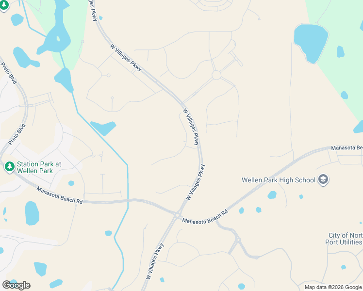 map of restaurants, bars, coffee shops, grocery stores, and more near 18800 West Villages Parkway in Venice