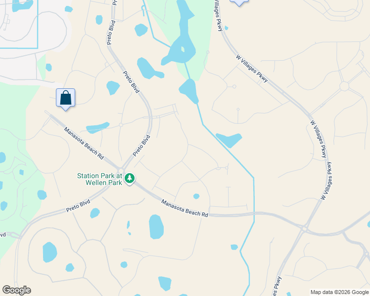 map of restaurants, bars, coffee shops, grocery stores, and more near W Villages Pkwy in Venice