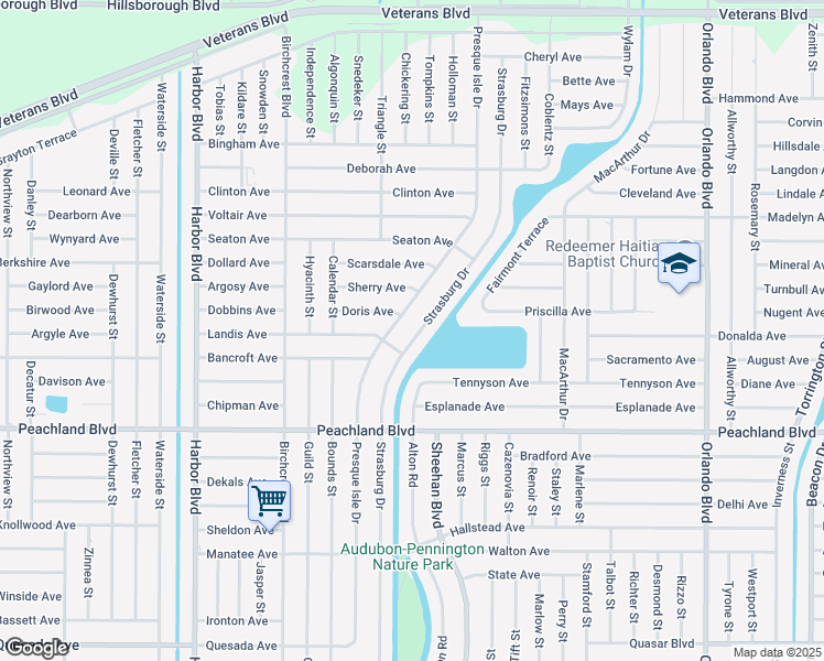 map of restaurants, bars, coffee shops, grocery stores, and more near 440 Presque Isle Drive in Port Charlotte