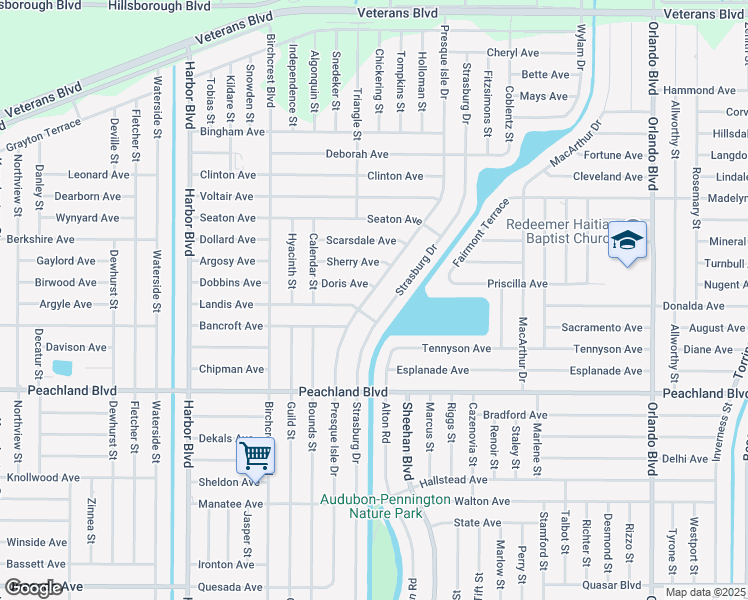map of restaurants, bars, coffee shops, grocery stores, and more near 440 Presque Isle Drive in Port Charlotte