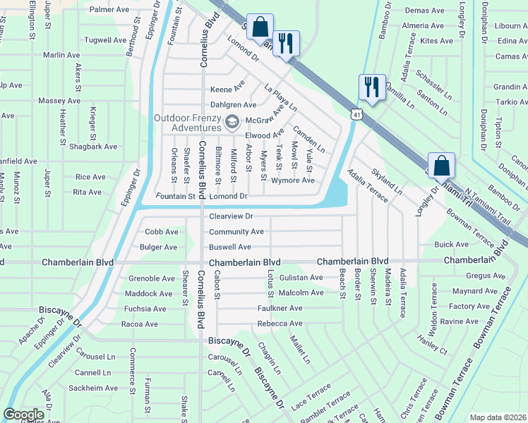 map of restaurants, bars, coffee shops, grocery stores, and more near 669 Clearview Drive in Port Charlotte