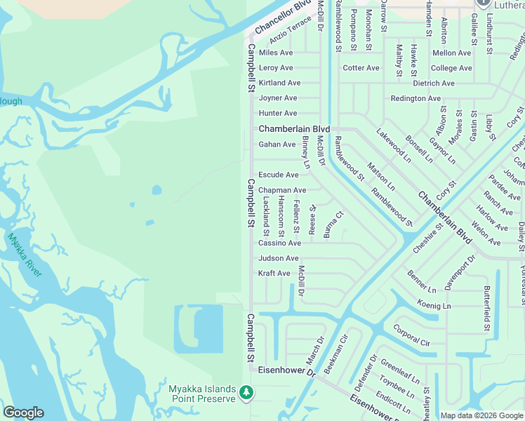 map of restaurants, bars, coffee shops, grocery stores, and more near 435 Lackland Street in Port Charlotte