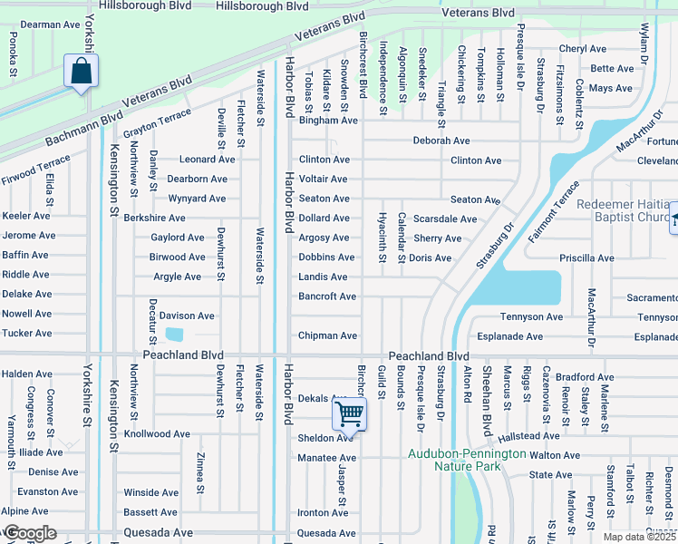 map of restaurants, bars, coffee shops, grocery stores, and more near 21492 Landis Avenue in Port Charlotte