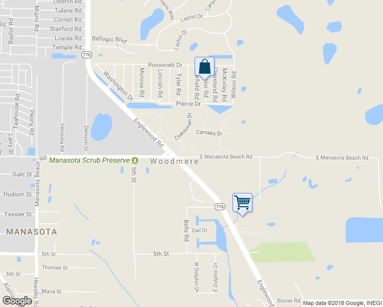 map of restaurants, bars, coffee shops, grocery stores, and more near 9261 Fleming Lane in Venice