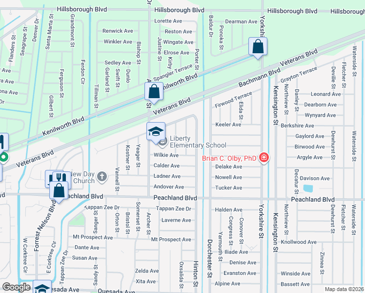 map of restaurants, bars, coffee shops, grocery stores, and more near 350 Kenova Street in Port Charlotte