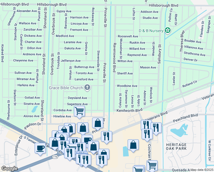map of restaurants, bars, coffee shops, grocery stores, and more near 367 Prineville Street in Port Charlotte