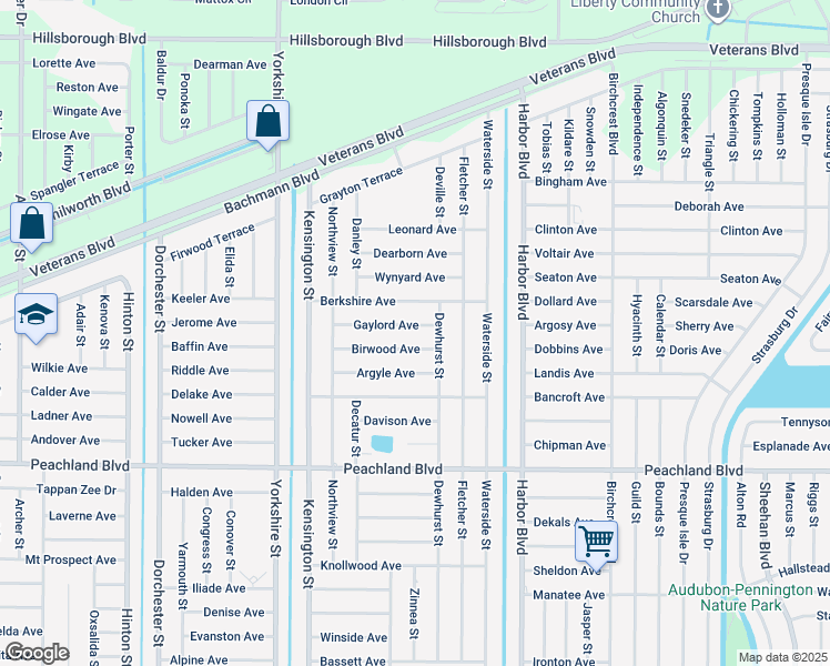 map of restaurants, bars, coffee shops, grocery stores, and more near 21287 Gaylord Avenue in Port Charlotte
