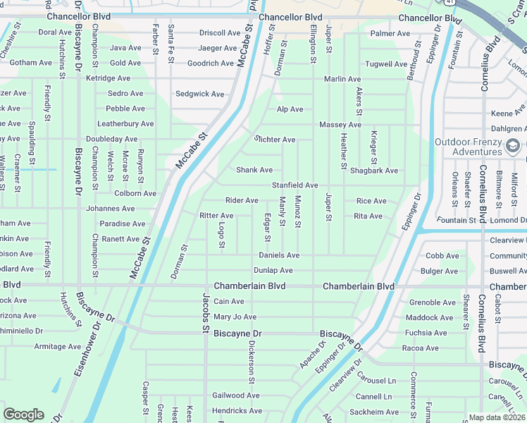map of restaurants, bars, coffee shops, grocery stores, and more near 380 Edgar Street in Port Charlotte