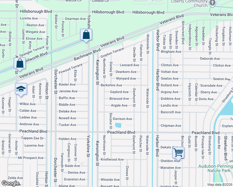 map of restaurants, bars, coffee shops, grocery stores, and more near 21239 Gaylord Avenue in Port Charlotte