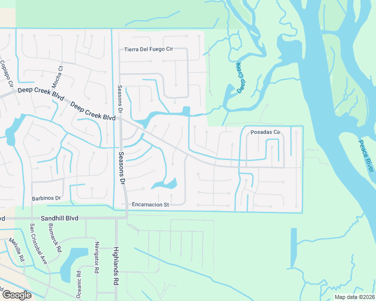 map of restaurants, bars, coffee shops, grocery stores, and more near 27232 Deep Creek Boulevard in Punta Gorda