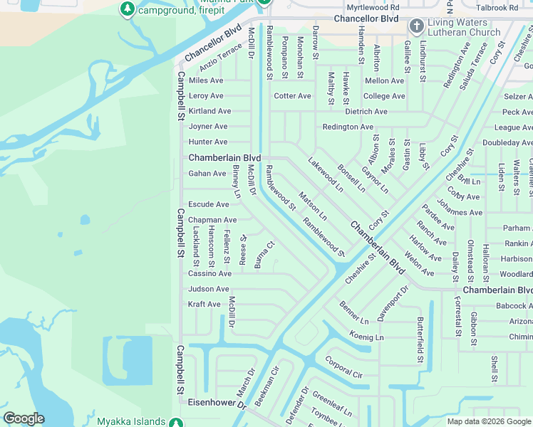 map of restaurants, bars, coffee shops, grocery stores, and more near 395 McDill Drive in Port Charlotte