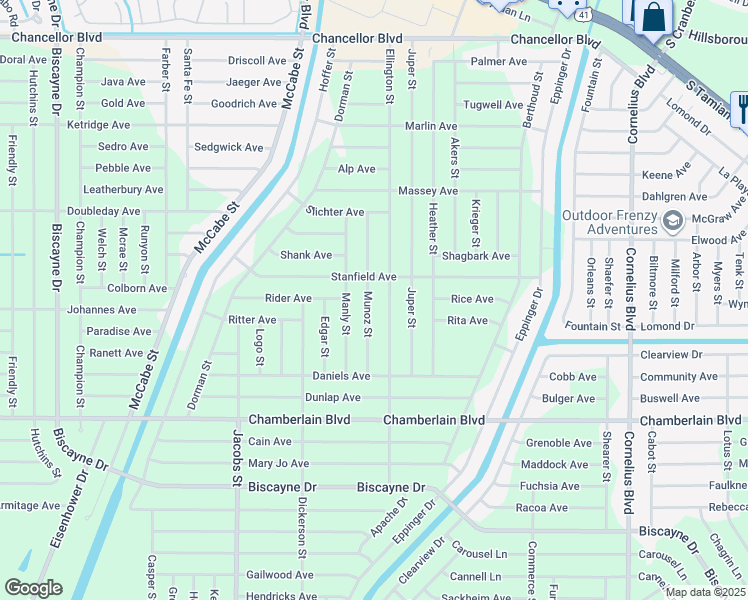 map of restaurants, bars, coffee shops, grocery stores, and more near 384 Munoz Street in Port Charlotte