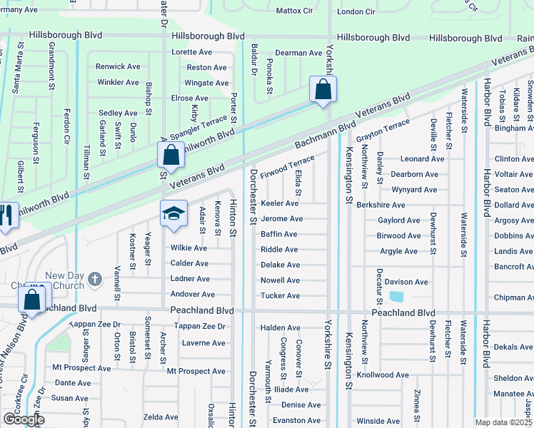 map of restaurants, bars, coffee shops, grocery stores, and more near 21019 Jerome Avenue in Port Charlotte