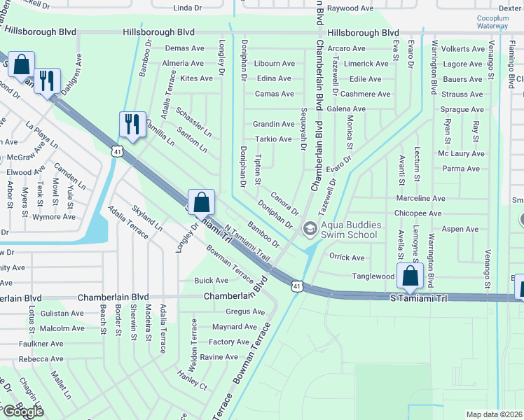 map of restaurants, bars, coffee shops, grocery stores, and more near 397 Doniphan Drive in Port Charlotte