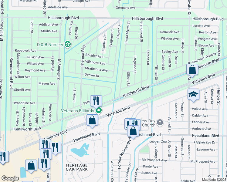 map of restaurants, bars, coffee shops, grocery stores, and more near 315 Santa Marta Street in Port Charlotte